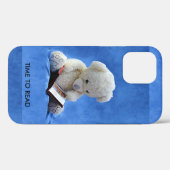 テディベアは青い読ぬいぐるみに時間をかけた。 Case-Mate iPhoneケース (裏面 (横))