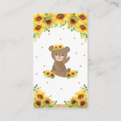 テディベアひまわり赤ちゃんシャワー本を持って来る エンクロージャーカード (裏面)