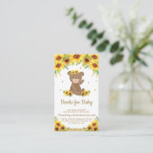 テディベアひまわり赤ちゃんシャワー本を持って来る エンクロージャーカード (スタンド正面)