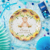 テディベアひまわり赤ちゃんシャワー誕生日パーティー ペーパープレート (パーティー)