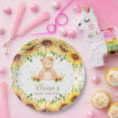 テディベアひまわり赤ちゃんシャワー誕生日パーティー ペーパープレート (パーティー)