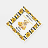 テディベアひまわり赤ちゃんシャワー スタンダードランチョンナプキン (角)