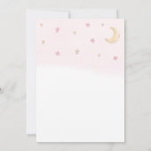 テディベアほこりっぽいピンク色のバルーン雲ベビーシャワー 招待状 (裏面)