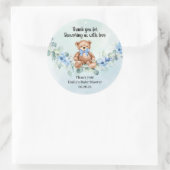 テディベアほこりっぽいブルーフローラユーカリリース ラウンドシール (バッグ)