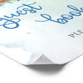 テディベアほこりっぽいブルーフローラユーカリ ポスター (角)