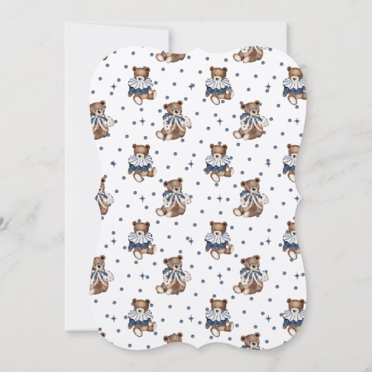 テディベアほこりっぽいブルーベリー甘いベビーシャワー 招待状 (裏面)