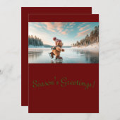 テディベアをテーマにしたクリスマスカード シーズンカード (正面/裏面)