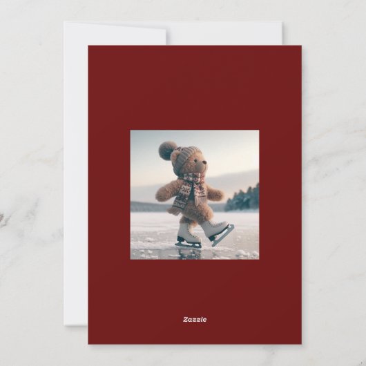 テディベアをテーマにしたクリスマスカード シーズンカード (裏面)