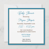 テディベアをテーマにした少年の赤ちゃんシャワー 招待状 (裏面)