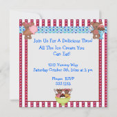 テディベアアイスクリームパーティー 招待状 (裏面)