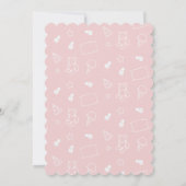 テディベアアイスクリームピンクスランバーパーティー誕生日 招待状 (裏面)