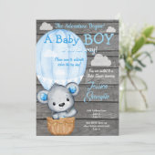 テディベアアドベンチャーエアバルーンシャワー招待状 招待状 (スタンド正面)