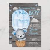 テディベアアドベンチャーエアバルーンシャワー招待状 招待状 (正面/裏面)