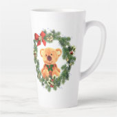 テディベアアンドクリスマスリースホリデーホーム カフェラテマグ (右)