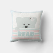 テディベアイラストレーションキッズチルドレンプリント クッション (裏面)