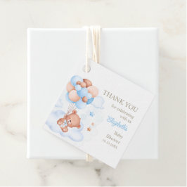 テディベアインザスカイありがとうメッセージカード フェイバータグ