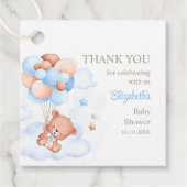 テディベアインザスカイありがとうメッセージカード フェイバータグ (正面)