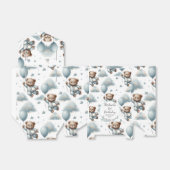 テディベアインブルーパジャマ誕生日 フェイバーボックス (折り畳みなし)