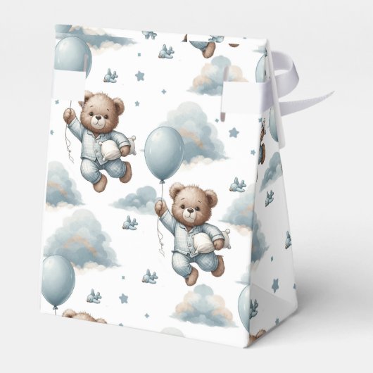 テディベアインブルーパジャマ誕生日 フェイバーボックス (裏面サイド)