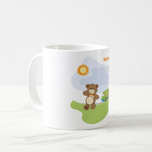 テディベアウェルカムベビー子供部屋デザイン コーヒーマグカップ (正面左)