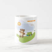 テディベアウェルカムベビー子供部屋デザイン コーヒーマグカップ (中央)