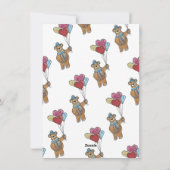 テディベアウォーターカラーフレンドバレンタインズデイホリド シーズンカード (裏面)