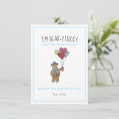 テディベアウォーターカラーフレンドバレンタインズデイホリド シーズンカード (スタンド正面)