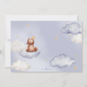 テディベアエアバルーンブルークラウドボーイベビーシャワー 招待状 (裏面)