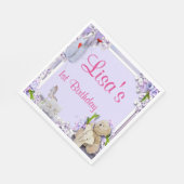 テディベアエレファントホース誕生日パーティー スタンダードランチョンナプキン (角)