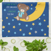 テディベアオンザムーンベビー誕生統計 キッチンタオル (折り畳み)