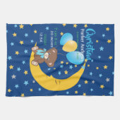 テディベアオンザムーンベビー誕生統計 キッチンタオル (横)