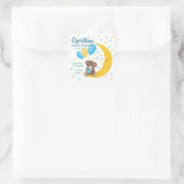 テディベアオンザムーンベビー誕生統計 スクエアシール (バッグ)