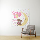 テディベアオンザムーンベビー誕生統計 タペストリー (インサイチュ)