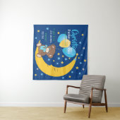 テディベアオンザムーンベビー誕生統計 タペストリー (インサイチュ(横))