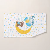 テディベアオンザムーンベビー誕生統計 バスタオルセット (ハンドタオル)