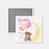 テディベアオンザムーンベビー誕生統計 マグネット (正面/裏面)