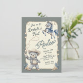 テディベアカウボーイホースロデオ誕生日 招待状 (スタンド正面)