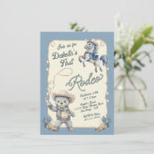 テディベアカウボーイホースロデオ誕生日 招待状 (スタンド正面)