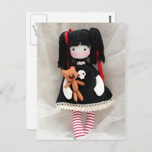 テディベアカスタマイズ可能はがき付きゴシック人形 ポストカード (正面/裏面)