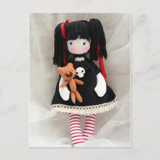テディベアカスタマイズ可能はがき付きゴシック人形 ポストカード (正面)