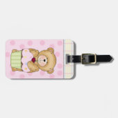 テディベアカップケーキパーティー ラゲッジタグ (正面横)