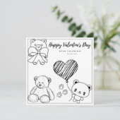 テディベアカラーリングページガールカードバレンタインデー (スタンド正面)