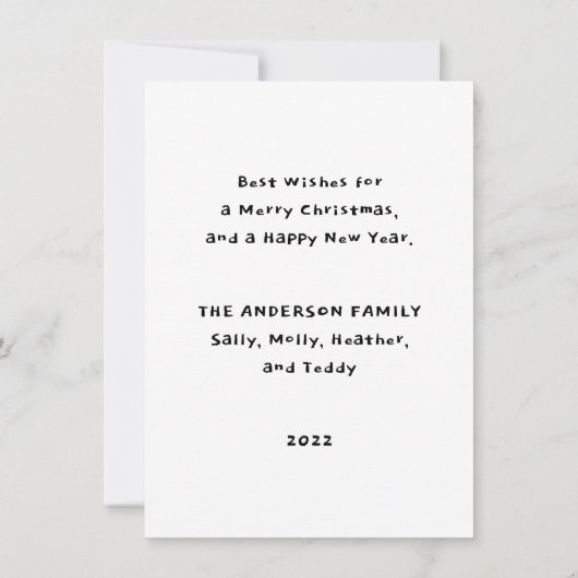 テディベアカードからのメリークリスマス (裏面)