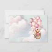 テディベアガールバルーンブックベビーカード 招待状 (裏面)