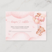 テディベアガールピンクおむつラッフルエンクロージャカード エンクロージャーカード (正面)