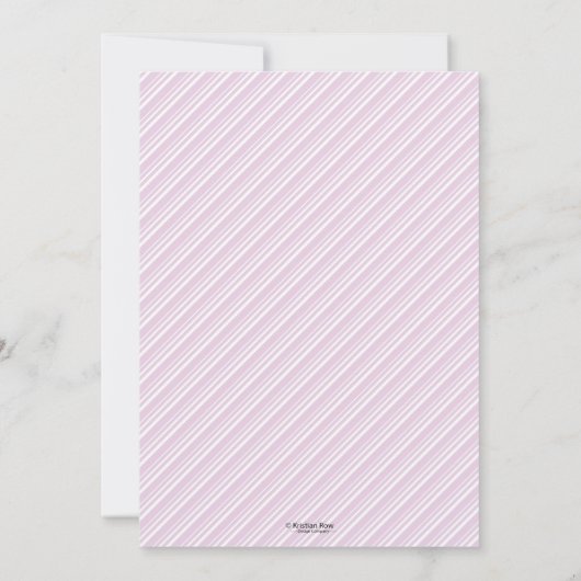 テディベアガールベビーシャワーの招待パープルグレー 招待状 (裏面)