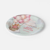 テディベアガール熱い空気バルーンベビーシャワー ペーパープレート (アングル)