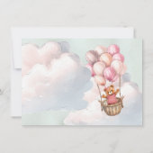 テディベアガール熱い空気バルーンベビーシャワー 招待状 (裏面)