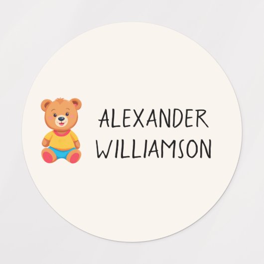 テディベアキッズウェア名 ラベル (デザイン1)