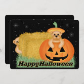 テディベアキッドハローウィンパーティ招待状 招待状 (正面/裏面)